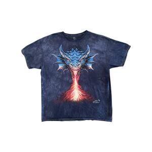 The Mountain XL Dragon T-Shirt Fire Breathing Graphic Tee Age of Dragons Fantasy